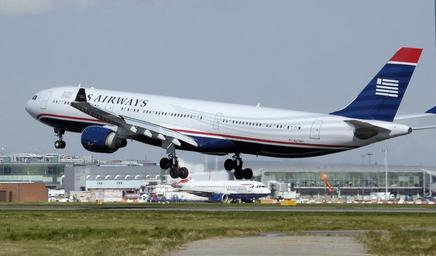 A plane taking off